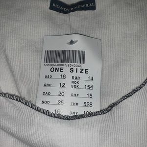 Brandy Melville white shirt with black stitching